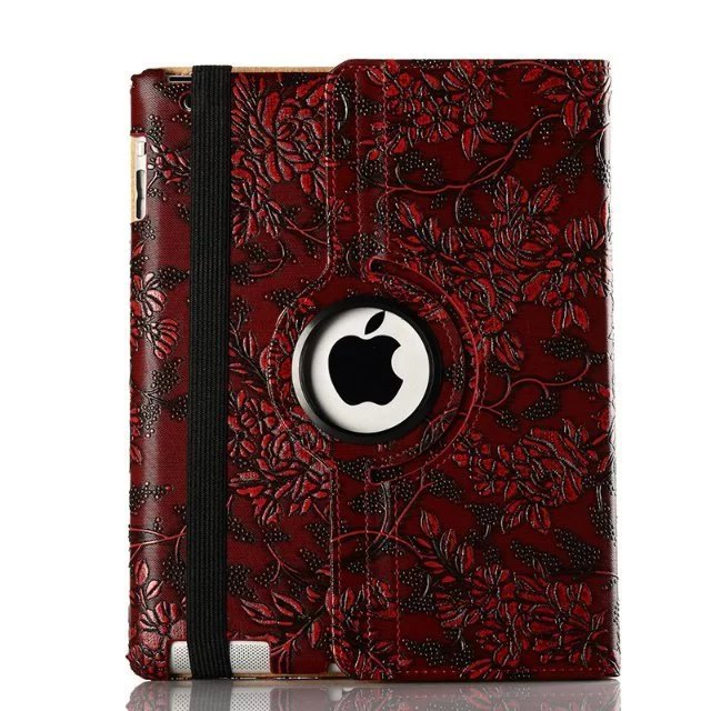 hot sell 3d printer grape pattern pu Leather case for Apple iPad 2 Leather Cases Stand Cover for Apple iPad 4 ipad3 tablets case