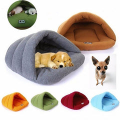 Warm Comfortable House Kennel Bed Multi-function Pet Cat Dog Fleece Sleeping Bag &Cushion