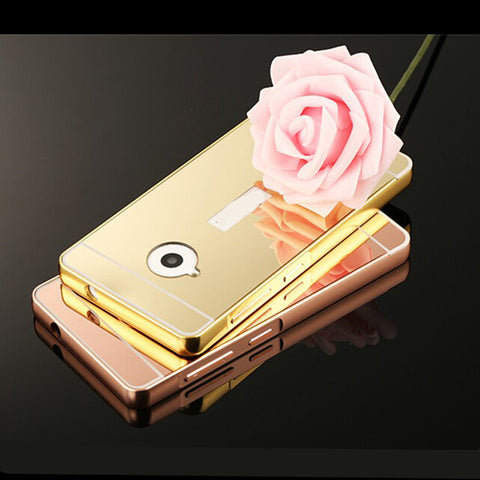 Luxury Rose gold Mirror Aluminum Plating Metal frame Phone Case For Nokia Microsoft Lumia 535 550 630 640XL 650 830 930 1520