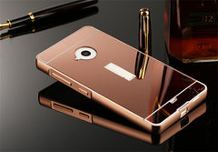 Luxury Rose gold Mirror Aluminum Plating Metal frame Phone Case For Nokia Microsoft Lumia 535 550 630 640XL 650 830 930 1520