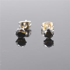 5mm Big Crystal Earrings Anti-allergic G23 Titanium Studs Ear Ring Women Jewelry 6 Color Zircon Choose