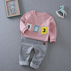 2017 New spring & autumn girls clothes sets T-shirt+ Pants 2pcs/set full sleeve clothing children active suits cotton kids wear.