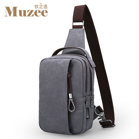 Muzee 2017 Summer High Capacity Chest Bag For Men&Female Canvas Sling Bag Casual Crossbody Bag For Short Trip