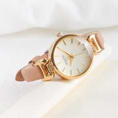 New Lady Women's Watch Japan Quartz Fine Fashion Hours Dress Bracelet Retro Cute Simple Leather Girl Birthday Gift Julius Box