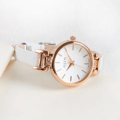 New Lady Women's Watch Japan Quartz Fine Fashion Hours Dress Bracelet Retro Cute Simple Leather Girl Birthday Gift Julius Box