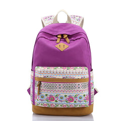 Wilicosh Floral Printing Women School Bag Backpack For Teenage Girls Backpacks Canvas Children Schoolbag Women Book Bags WBS050