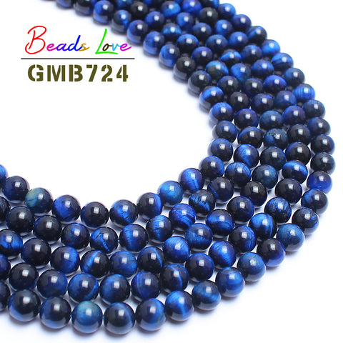 A++ Blue Tiger Eye Round Beads Natural Stone Beads For Jewelry Making  6.8.10.12mm Pick Size 15" Free Shipping-F00125