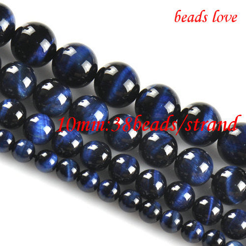 A++ Blue Tiger Eye Round Beads Natural Stone Beads For Jewelry Making  6.8.10.12mm Pick Size 15" Free Shipping-F00125