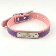 10 Colors 5 Sizes Pet Personalized Collar Soft Leather Laser Free Engraving Pet Name Phone ID Dog Puppy Collars