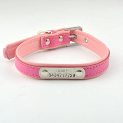 10 Colors 5 Sizes Pet Personalized Collar Soft Leather Laser Free Engraving Pet Name Phone ID Dog Puppy Collars