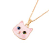 Shuangshuo 2017 Bohemian New Colorful Cute Animal Necklace Pitiful White Cat Head Necklaces for Women Fashion Lovers Jewelry