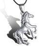 Retro Stainless Steel Choker Necklace Rope Chain Horse Pendant Necklace Unisex Vintage Jewelry For Women Men Accessories