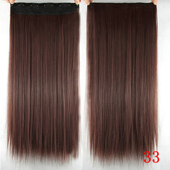 Soowee 20 Colors Black To Brown Ombre Hair Straight High Tempreture Fiber Synthetic Hair Clip In Hair Extensions Hairpiece