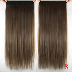 Soowee 20 Colors Black To Brown Ombre Hair Straight High Tempreture Fiber Synthetic Hair Clip In Hair Extensions Hairpiece