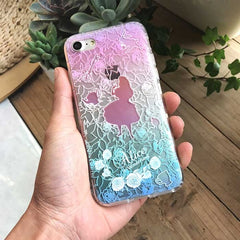 Kerzzil 3D Relief Cute Princess Mermaid Soft Flower Case For iphone 6 6S 7 6s 7 Plus 5 SE 5s Cartoon Silicone Phone Cover Back