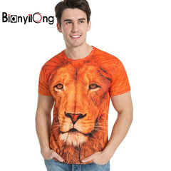 BIANYILONG New Fashion Men/women 3d t-shirt funny print colorful hair Lion King skull summer cool t shirt street wear tops tees