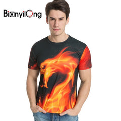 BIANYILONG New Fashion Men/women 3d t-shirt funny print colorful hair Lion King skull summer cool t shirt street wear tops tees