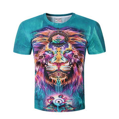 BIANYILONG New Fashion Men/women 3d t-shirt funny print colorful hair Lion King skull summer cool t shirt street wear tops tees