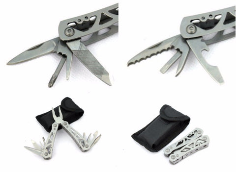 9 In 1 Portable New Outdoor Camping Survival Kits Multi Tools Stainless Steel Folding Plier Compact Knives