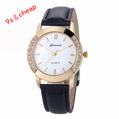 2017 New Hot Watch  Women Lady Girl Diamond Analog Leather Band Quartz Wrist  Watches Watches Relogio Feminino Woman Clock 0717