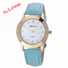 2017 New Hot Watch  Women Lady Girl Diamond Analog Leather Band Quartz Wrist  Watches Watches Relogio Feminino Woman Clock 0717