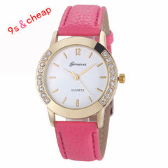 2017 New Hot Watch  Women Lady Girl Diamond Analog Leather Band Quartz Wrist  Watches Watches Relogio Feminino Woman Clock 0717