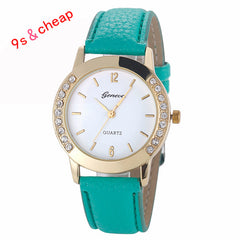 2017 New Hot Watch  Women Lady Girl Diamond Analog Leather Band Quartz Wrist  Watches Watches Relogio Feminino Woman Clock 0717