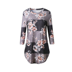 Fashion Casual Long Sleeve Printed Floral Flower T Shirt Women Top Tees Summer Autumn 2017 T-Shirt Femme Ladies Tshirt Clothes