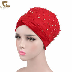 2017 New Women Luxury Gold Beaded velvet  Mesh Long Head Wrap Turban Hijab Long Tube Head Scarf Tie Headscarf Ladies Turbante