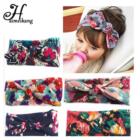 haimeikang Bohemia Floral Elastic  Hair Ties Headband Kind Baby Children Turbante Hair Accessories Bandage on a Head for Girls