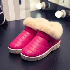 Women Snow Boots Winter Warm Fur Ankle Boots Couple Thick Sole Cotton Shoes Woman Flats Waterproof Anti-skid Botas Mujer Zapatos