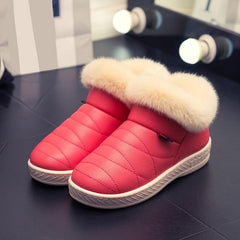 Women Snow Boots Winter Warm Fur Ankle Boots Couple Thick Sole Cotton Shoes Woman Flats Waterproof Anti-skid Botas Mujer Zapatos