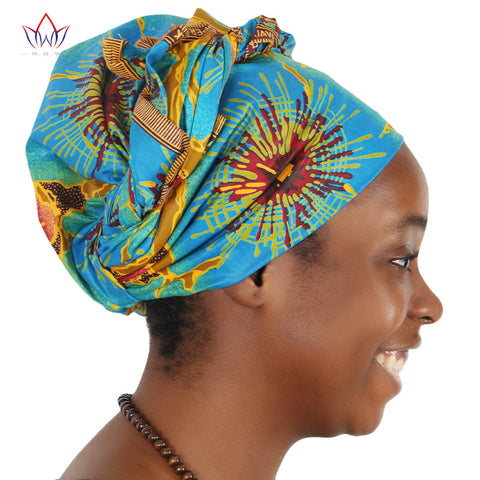 Multi-color African Print Ankara Head wrap Tie Scarf High Quality Hair Accessories Gele  Ipele African Bazin Rich Headwear WYS15