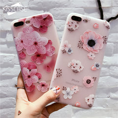 KISSCASE Flower Patterned Case For iPhone 6 6s 7 Plus Cover Soft Silicone Floral Protect Cover For iPhone 7 7 Plus Phone Cases