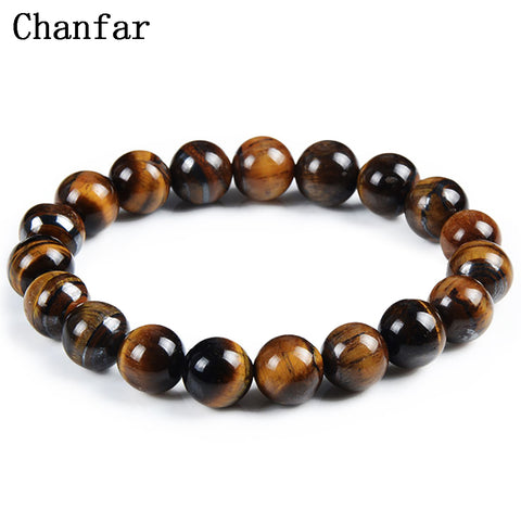 Chanfar 10mm White Howlite Tiger Eye Lava Crystal Natural Stone Beaded Bracelet For Women Men Jewelry