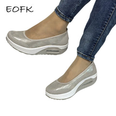 EOFK Women Flat Platform Shoes Woman Moccasin zapatos mujer platform sandals Slip On For Ladies Shoes Casual Flats Moccasins