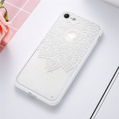 KISSCASE Phone Cases For iPhone 6 6s Plus 7 7 Plus 5 5s SE Luxury Lace Flower TPU Cover Case For iPhone 7 7 Plus  8 8 plus Coque