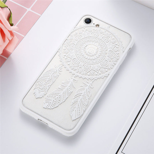 KISSCASE Phone Cases For iPhone 6 6s Plus 7 7 Plus 5 5s SE Luxury Lace Flower TPU Cover Case For iPhone 7 7 Plus  8 8 plus Coque