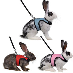 4 Colors Hamster Rabbit Pet Harness with Lead Set Ferret Guinea Pig Small Animal Pet Walk Lead Leash Bunny Little Pets XS-L