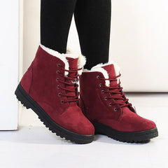 Snow boots 2017 fashion warm ankle boots women winter shoes plus size 35-44