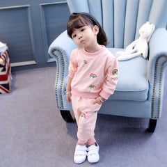 Baby Girl Clothing Sets Fashion Long Sleeve Print Flower Toddler Tshirt + Pants 2PCS 1 2 3 4 Years Kids Girls Wear