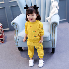 Baby Girl Clothing Sets Fashion Long Sleeve Print Flower Toddler Tshirt + Pants 2PCS 1 2 3 4 Years Kids Girls Wear