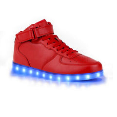 SAGUARO Casual LED Shoes Men Fashion High Top Light Up Glowing Shoes 2017 Adults Male Luminous Superstar Shoes Chaussure Homme