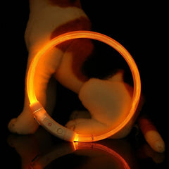 Adjustable USB Charging Pet Dog Collar Rechargeable LED Tube Flashing Night Dog Collars Glowing Luminous Safety Pets Dog Collar