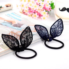 Korean Delicate Lace Rabbit Ear Elastic Head Tie Hair Band Rubber Band Girls Hair Accessories for Women Headwear