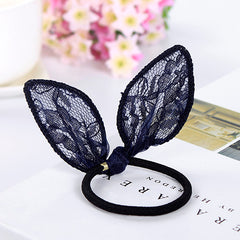 Korean Delicate Lace Rabbit Ear Elastic Head Tie Hair Band Rubber Band Girls Hair Accessories for Women Headwear