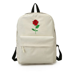 Men Heart Canvas Backpack Cute Women Rose Embroidery Backpacks for Teenagers Women's Travel Bags Mochilas Rucksack School Bags