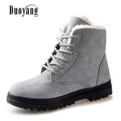 Snow boots 2017 fashion warm ankle boots women winter shoes plus size 35-44