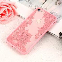 KISSCASE Phone Cases For iPhone 6 6s Plus 7 7 Plus 5 5s SE Luxury Lace Flower TPU Cover Case For iPhone 7 7 Plus  8 8 plus Coque