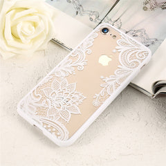 KISSCASE Phone Cases For iPhone 6 6s Plus 7 7 Plus 5 5s SE Luxury Lace Flower TPU Cover Case For iPhone 7 7 Plus  8 8 plus Coque